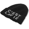 image:imageKarl Lagerfeld Girls Cest Lav Ie Embroidered Fur BeanieBlack