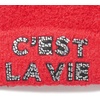 image:imageKarl Lagerfeld Girls Cest Lav Ie Embroidered Fur BeanieCrimson