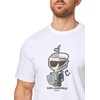 image:imageKarl Lagerfeld Mens Crewneck Short Sleeve Spliced Armor Graphic Design Relaxed Fit TShirtOptic White