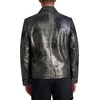 image:imageKarl Lagerfeld Mens Shirt Collar Silver Leather JacketBlackGraphite