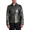 image:imageKarl Lagerfeld Mens Shirt Collar Silver Leather JacketBlackGraphite