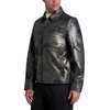 image:imageKarl Lagerfeld Mens Shirt Collar Silver Leather JacketBlackGraphite