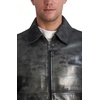 image:imageKarl Lagerfeld Mens Shirt Collar Silver Leather JacketBlackGraphite