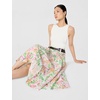 image:imageKarl Lagerfeld Paris Womens Printed Floral Belted Midi SkirtSoft WhitePink Carnation Multi