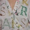 image:imageKarl Lagerfeld Womens 34 Sleeve Collar Button Down All Over Print Surplice BlouseBisquePanna Cotta Muti