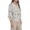 image:imageKarl Lagerfeld Womens 34 Sleeve Collar Button Down All Over Print Surplice BlouseBisquePanna Cotta Muti