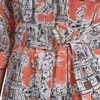 image:imageKarl Lagerfeld Womens 34 Sleeve Collared Belted Cotton Mini ShirtdressCamelia Combo
