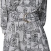 image:imageKarl Lagerfeld Womens 34 Sleeve Collared Belted Cotton Mini ShirtdressSoft WhiteBlack