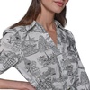 image:imageKarl Lagerfeld Womens 34 Sleeve Collared Belted Cotton Mini ShirtdressSoft WhiteBlack