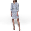 image:imageKarl Lagerfeld Womens 34 Sleeve Collared Belted Cotton Mini ShirtdressSoft WhiteFrench Blue Combo