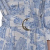 image:imageKarl Lagerfeld Womens 34 Sleeve Collared Belted Cotton Mini ShirtdressSoft WhiteFrench Blue Combo
