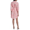 image:imageKarl Lagerfeld Womens 34 Sleeve Collared Belted Cotton Mini ShirtdressSoft WhitePink Sherbet Multi