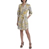 image:imageKarl Lagerfeld Womens 34 Sleeve Collared Belted Cotton Mini ShirtdressYellow Chrome Combo