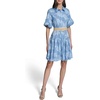 image:imageKarl Lagerfeld Womens 34 Sleeve Collared Neck All Over Floral Denim Belted DressMedium Wash