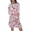 image:imageKarl Lagerfeld Womens 34 Sleeve Flounce Hem Fun Sheath DressPearl Blush Multi