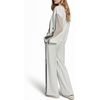 image:imageKarl Lagerfeld Womens Athleisure Comfortable Logo Tape Sporty PantsSoft White