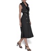 image:imageKarl Lagerfeld Womens Belted Sleeveless Satin Back Crepe Midi DressBlack