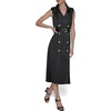 image:imageKarl Lagerfeld Womens Belted Sleeveless Satin Back Crepe Midi DressBlack