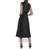 image:imageKarl Lagerfeld Womens Belted Sleeveless Satin Back Crepe Midi DressBlack