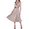 image:imageKarl Lagerfeld Womens Belted Sleeveless Satin Back Crepe Midi DressTruffle