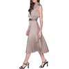 image:imageKarl Lagerfeld Womens Belted Sleeveless Satin Back Crepe Midi DressTruffle