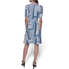 image:imageKarl Lagerfeld Womens Belted V Neck Short Sleeve Midi DressChambray Blue Multi