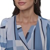 image:imageKarl Lagerfeld Womens Belted V Neck Short Sleeve Midi DressChambray Blue Multi