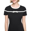image:imageKarl Lagerfeld Womens Bow Detail Short Sleeve Recycled Scuba Crepe a Line DressBlack Soft White