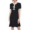 image:imageKarl Lagerfeld Womens Bow Details Puff Sleeve Round Neck a Line DressBlack Soft White