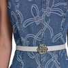 image:imageKarl Lagerfeld Womens Bow Jacquard Belt with Rosette Sleeveless DressMedium Indigo