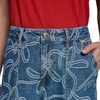 image:imageKarl Lagerfeld Womens Bow Jacquard Wide Leg PantsMedium Indigo