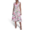 image:imageKarl Lagerfeld Womens Bright Printed Floral Midi DressSoft White Multi