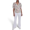 image:imageKarl Lagerfeld Womens Bright Ruffle Blouse with Floral PrintSoft WhitePink Carnation Multi