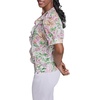 image:imageKarl Lagerfeld Womens Bright Ruffle Blouse with Floral PrintSoft WhitePink Carnation Multi