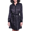 image:imageKarl Lagerfeld Womens Button Front Silky Crepe Abstract Printed Satin Shirt DressBlackSoft White