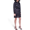 image:imageKarl Lagerfeld Womens Button Front Silky Crepe Abstract Printed Satin Shirt DressBlackSoft White