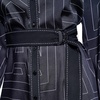 image:imageKarl Lagerfeld Womens Button Front Silky Crepe Abstract Printed Satin Shirt DressBlackSoft White