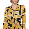image:imageKarl Lagerfeld Womens Button Front Silky Crepe Abstract Printed Satin Shirt DressFrench Ochre Multi