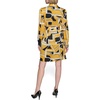 image:imageKarl Lagerfeld Womens Button Front Silky Crepe Abstract Printed Satin Shirt DressFrench Ochre Multi