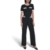 image:imageKarl Lagerfeld Womens Classic Contrast Stripe Belt Everyday PantBlack