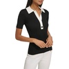 image:imageKarl Lagerfeld Womens Collar Polo SweaterBlackSoft White