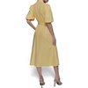 image:imageKarl Lagerfeld Womens Collared Puff Sleeve Midi DressFreesia Yellow Combo