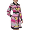 image:imageKarl Lagerfeld Womens Collared Silky Crepe Geo Printed Satin Shirt DressBlack French Fuschia Combo