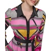 image:imageKarl Lagerfeld Womens Collared Silky Crepe Geo Printed Satin Shirt DressBlack French Fuschia Combo
