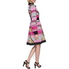 image:imageKarl Lagerfeld Womens Collared Silky Crepe Geo Printed Satin Shirt DressBlack French Fuschia Combo