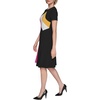 image:imageKarl Lagerfeld Womens Color Block Recycled Scuba Crepe Short Sleeve a Line DressBlack Multi