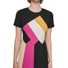 image:imageKarl Lagerfeld Womens Color Block Recycled Scuba Crepe Short Sleeve a Line DressBlack Multi