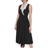 image:imageKarl Lagerfeld Womens Colorblock Silky Crepe Sleeveless Midi DressBlack Soft White