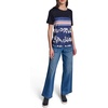 image:imageKarl Lagerfeld Womens Combo Top Floral Print Lightweight BlouseMidnight Combo