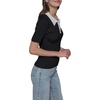 image:imageKarl Lagerfeld Womens Contrast Collared PoloBlackSoft White
